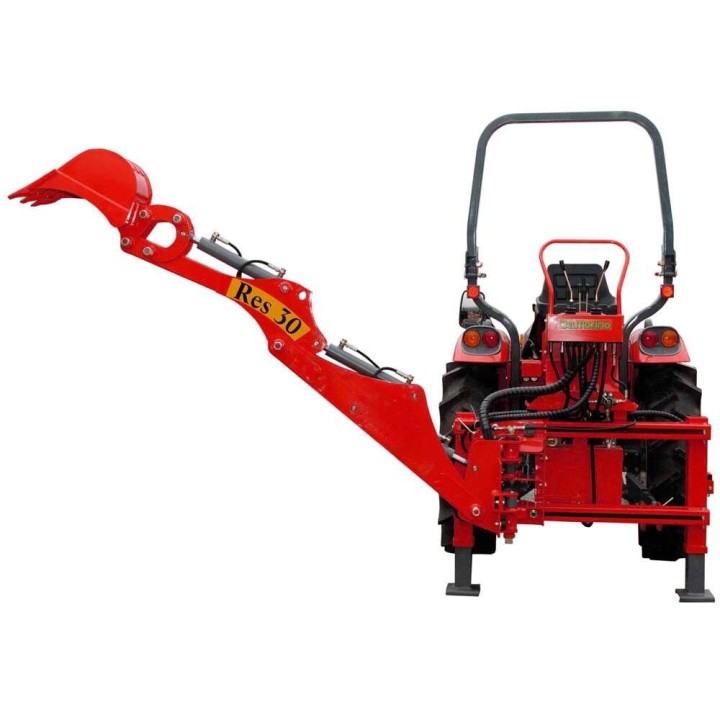 RES30-retrokaivuri traktoriin, hydraulinen sivusiirto, 35 cm kauha