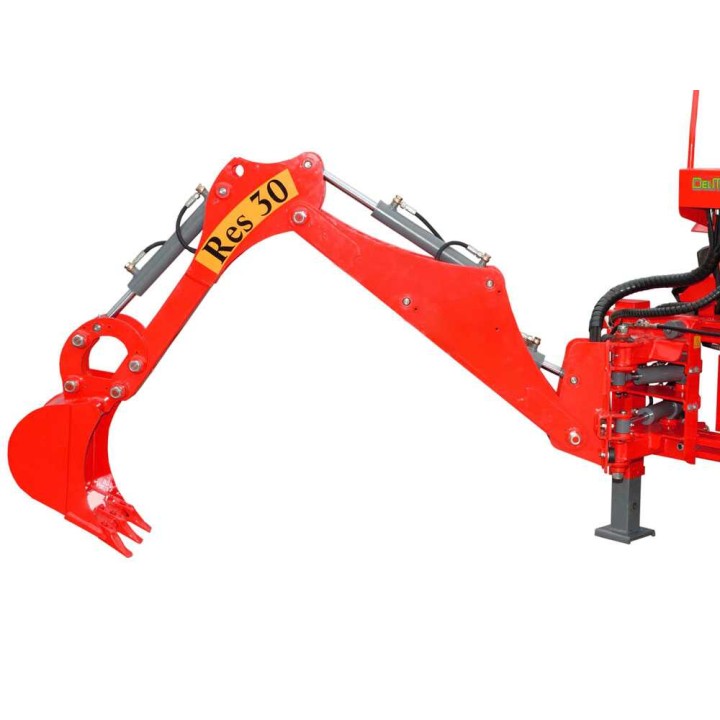 RES30-retrokaivuri traktoriin, hydraulinen sivusiirto, 35 cm kauha