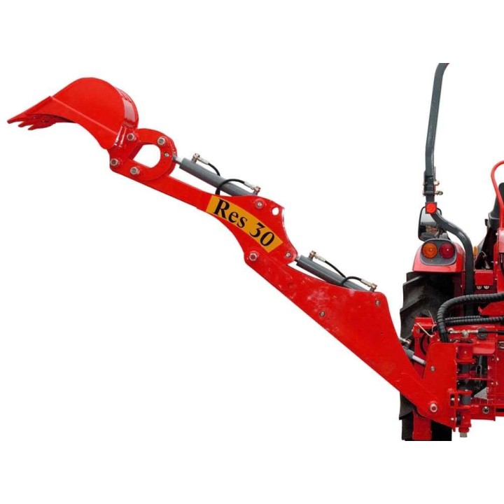 RES30-retrokaivuri traktoriin, hydraulinen sivusiirto, 35 cm kauha