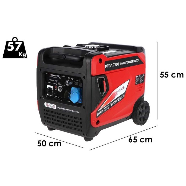 GeoTech Pro PTGA 7500 invertterigeneraattori, 5,8 kW, 230 V, sähkökäynnistys