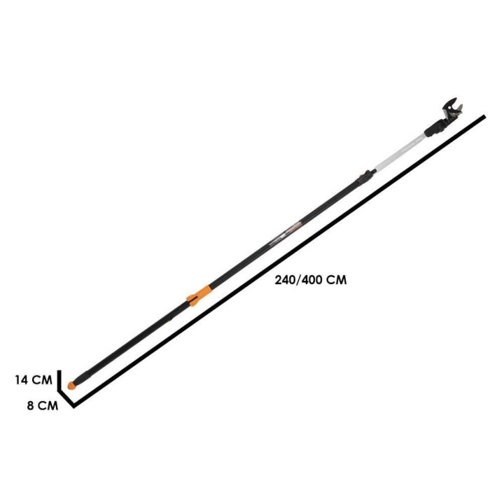 Fiskars UP86 teleskooppinen oksasaksa, 240–400 cm, 32 mm, oksasaha 450 mm