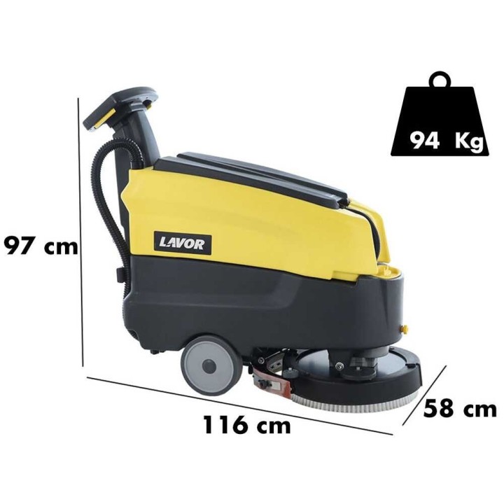 Lavor L4 45B akkukäyttöinen lattianpesukone, 45 cm, 24 V, 400 W