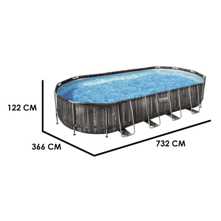 Bestway Power Steel 561ES uima-allas, soikea, 732 × 366 × 122 cm