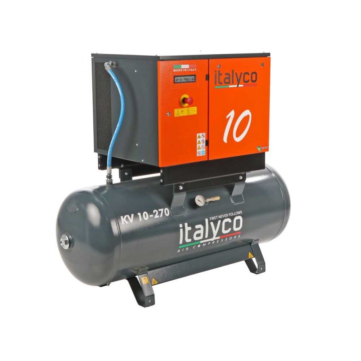 Italyco KV 10/270 ruuvikompressori, 10 HP, 270 l, 10 bar, 400 V