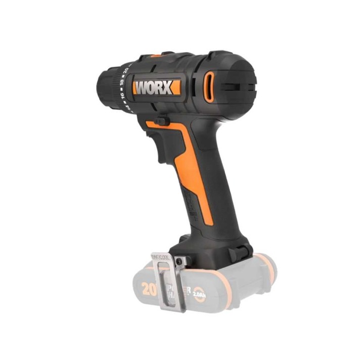 Worx WX100.9 akkuporakone-ruuvinväännin, 20 V, ilman akkua ja laturia
