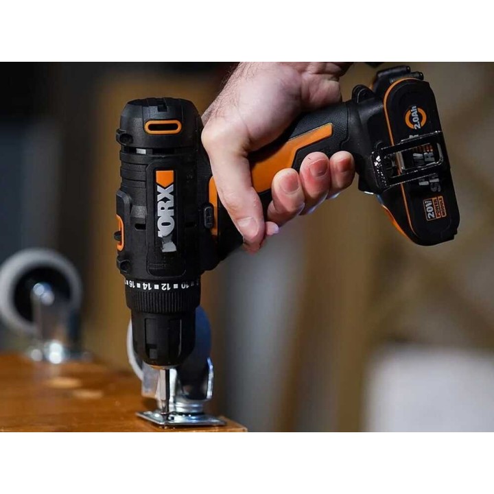 Worx WX100.9 akkuporakone-ruuvinväännin, 20 V, ilman akkua ja laturia