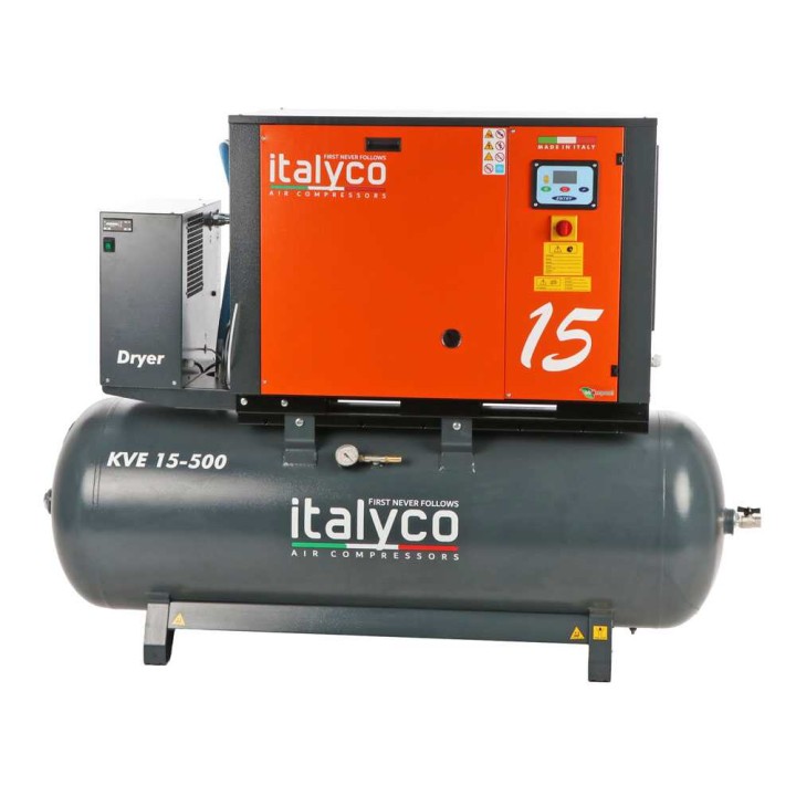 Italyco KVE 15/500 Premium ruuvikompressori, 15 HP, 500 l, 10 bar