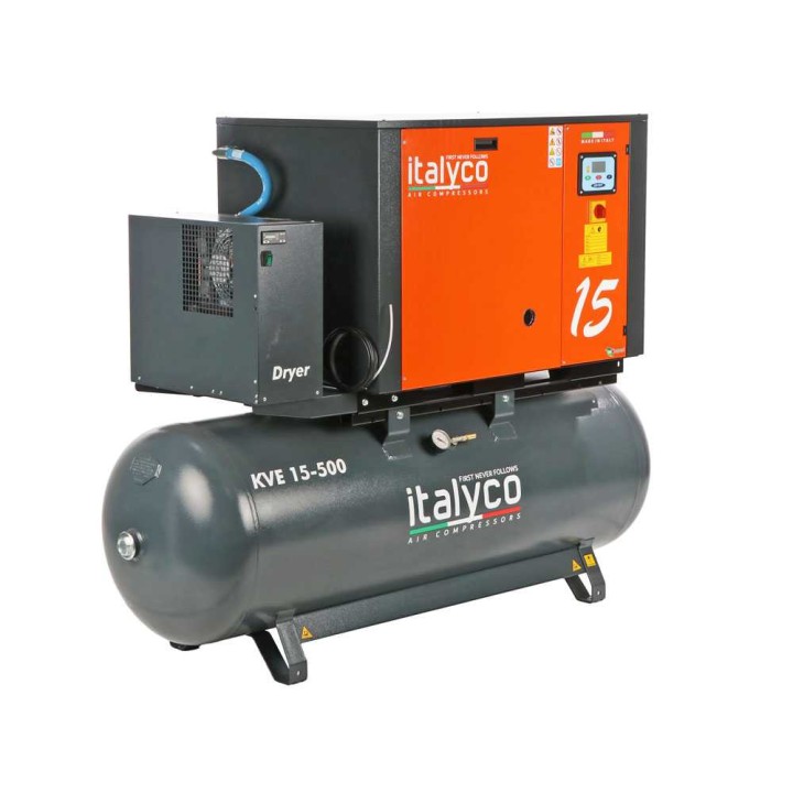 Italyco KVE 15/500 Premium ruuvikompressori, 15 HP, 500 l, 10 bar