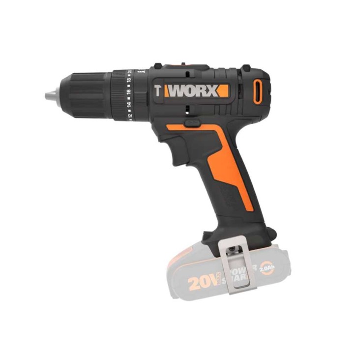 Worx WX370.9 akkukäyttöinen iskuporakone, 20 V, ilman akkua ja laturia
