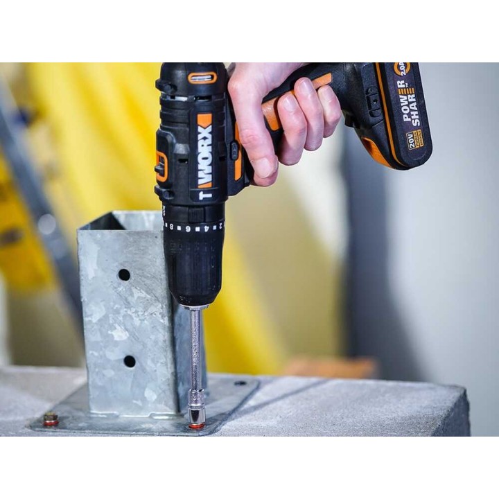 Worx WX370.9 akkukäyttöinen iskuporakone, 20 V, ilman akkua ja laturia