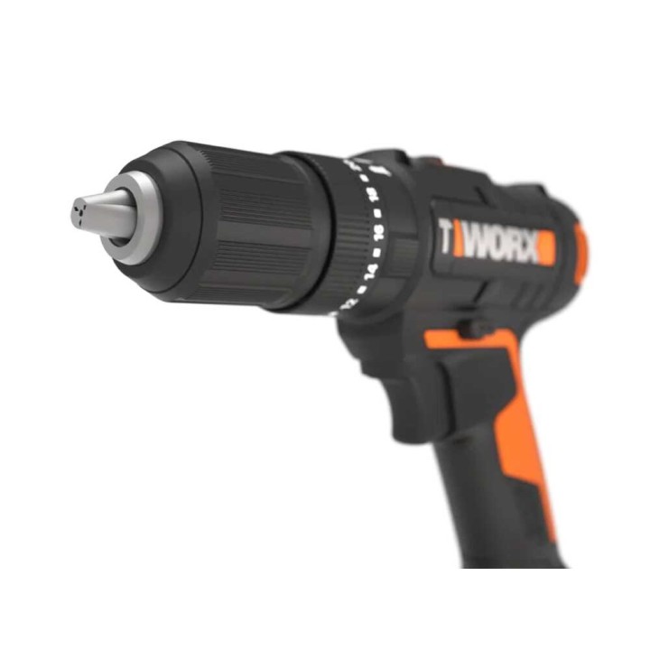 Worx WX370 akkukäyttöinen iskuporakone ja ruuvinväännin, 20 V, 2 Ah