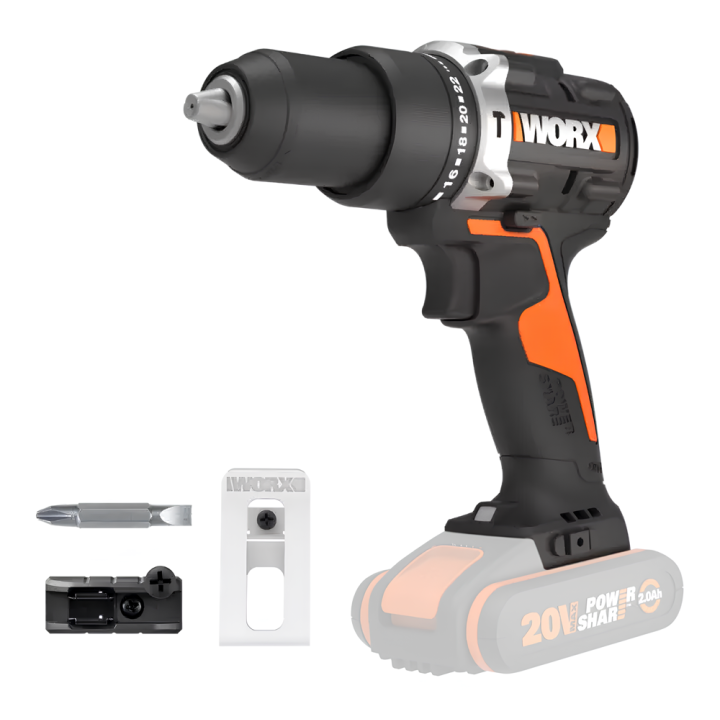 Worx Nitro WX352 9 porakone ruuvinväännin 20 V 60 Nm ilman akkua ja laturia