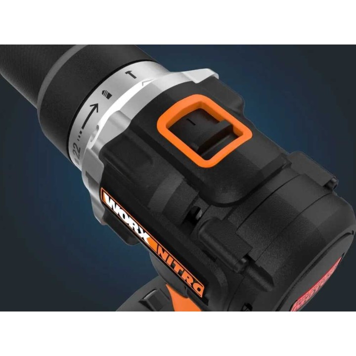 Worx Nitro WX352.9 porakone-ruuvinväännin, 20 V, 60 Nm, ilman akkua ja laturia