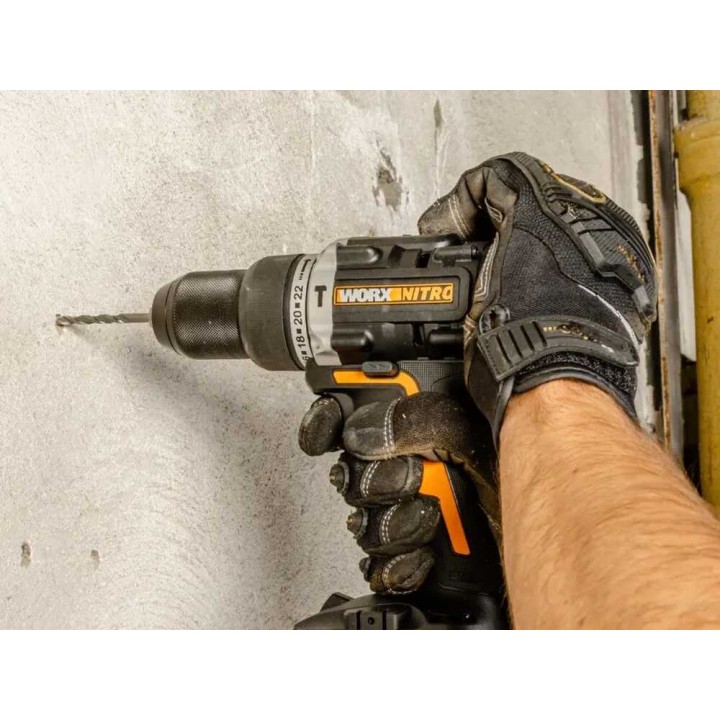 Worx Nitro WX352.9 porakone-ruuvinväännin, 20 V, 60 Nm, ilman akkua ja laturia