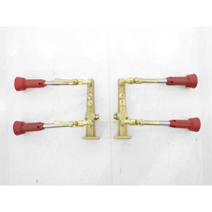 Ruiskutustykistöpari turbo 2 + 2, messinkiä, keraamiset 1,2 mm suuttimet