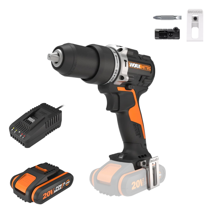 Worx Nitro WX352 iskuporakone 20 V 2 Ah akku