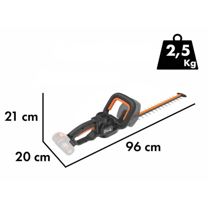Worx Nitro WG263E.9 akkukäyttöinen pensasleikkuri, 57 cm, 20 V, ilman akkua ja laturia