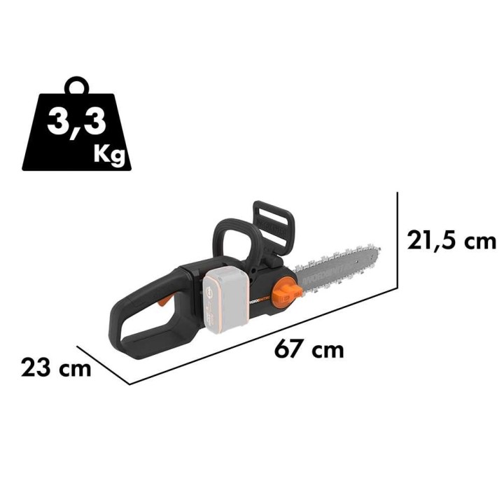 Worx Nitro WG350E.9 akkumoottorisaha, 20 V, 30 cm, ilman akkua ja laturia