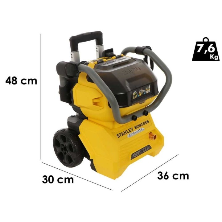 Stanley SFMCPW1500B-XJ akkukäyttöinen painepesuri, 100 bar, 2 × 18 V 4 Ah