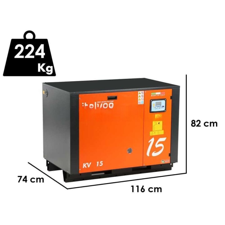 Italyco KV 15 Premium ruuvikompressori, 15 HP, 400 V, 10 bar