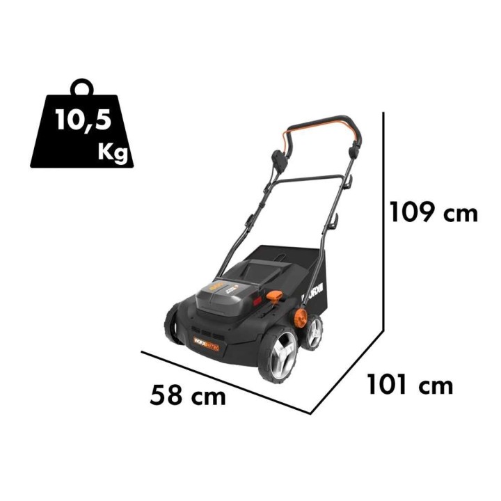 Worx Nitro WG855E.9 ariekone ja pystyleikkuri, 40 V, ilman akkua ja laturia