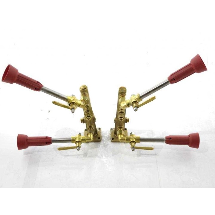 Ruiskutustykistöpari turbo 2 + 2, messinkiä, keraamiset 1,2 mm suuttimet