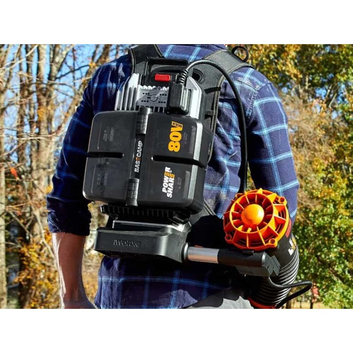 Worx WG572E akkureppupuhallin, 80 V, 4 × 20 V 4 Ah