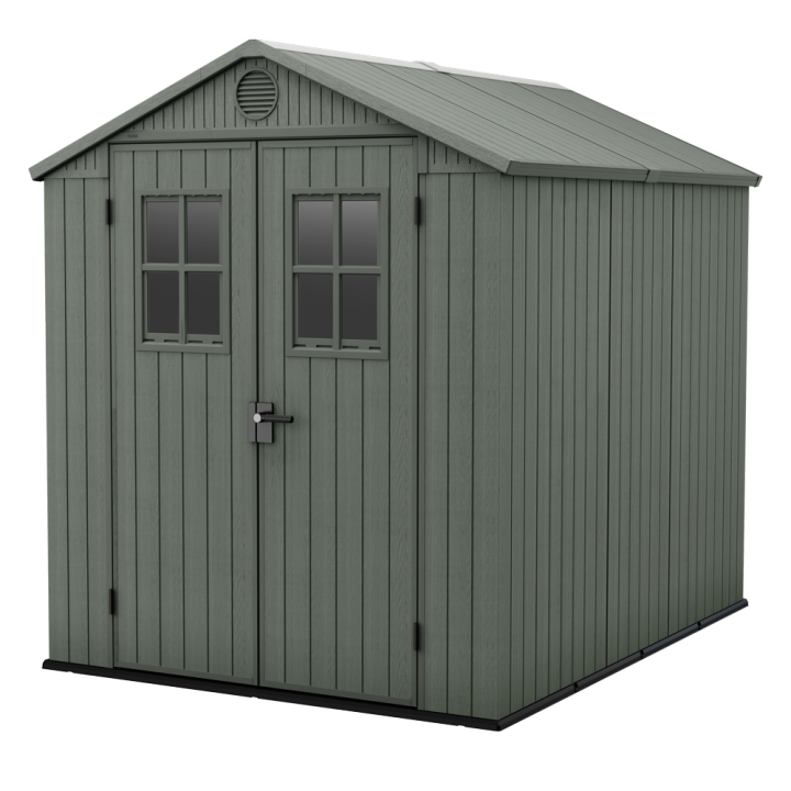Keter Darwin 6x8 puutarhavaja vihreä 190 244 221 cm 2 ikkunaa