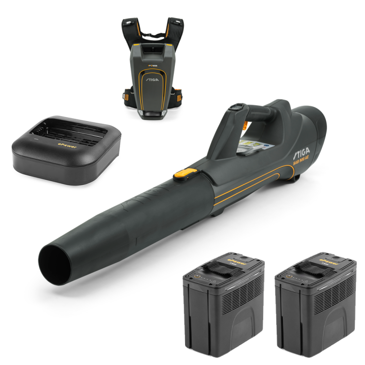 Stiga SAB 900 AE Kit akkupuhallin 800 W 2 48 V 7 5 Ah
