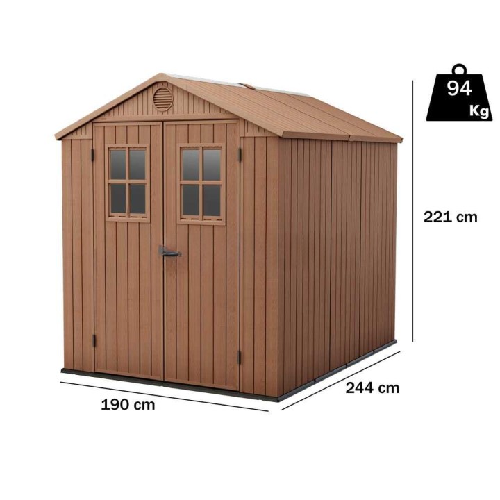 Keter Darwin 6x8 puutarhavaja, 190 × 244 × 221 cm, ruskea