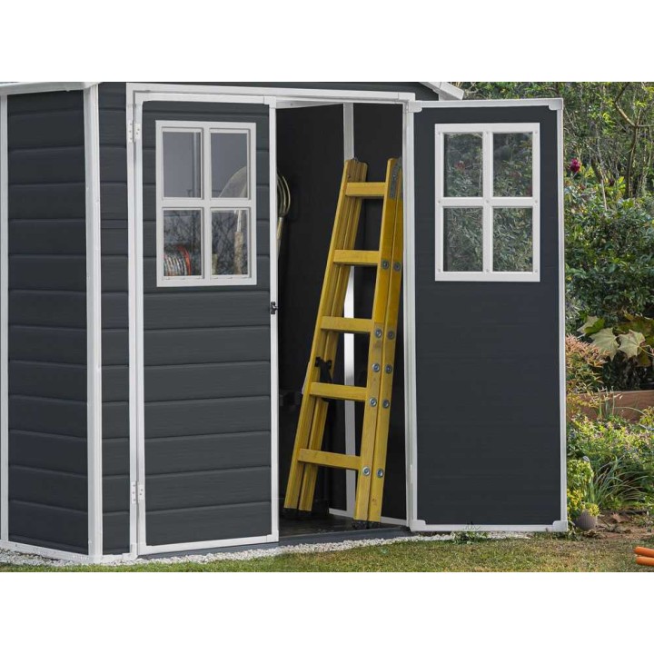 Keter Manor 6x5 puutarhavaja, 185 × 152 × 226 cm, musta