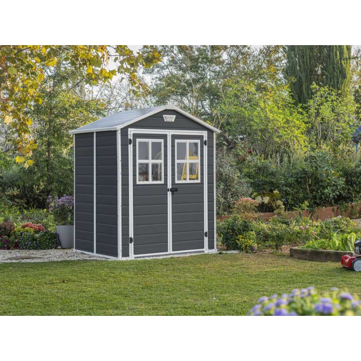 Keter Manor 6x5 puutarhavaja, 185 × 152 × 226 cm, musta