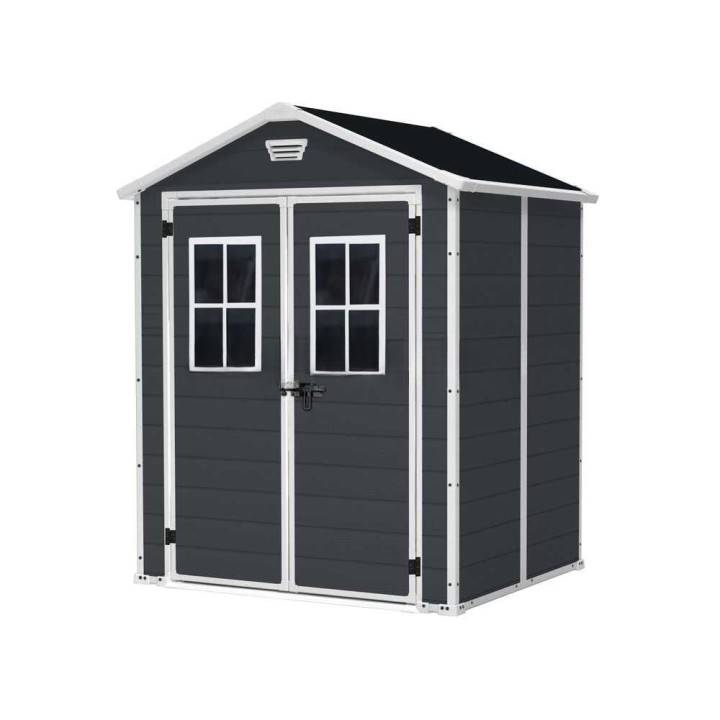 Keter Manor 6x5 puutarhavaja, 185 × 152 × 226 cm, musta
