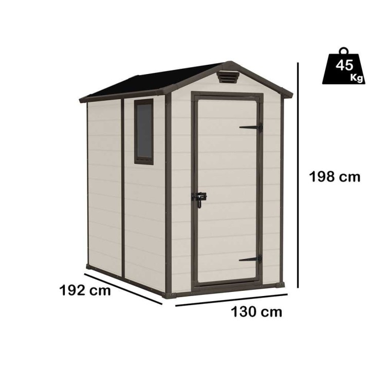 Keter Manor beige puutarhavaja, 130 × 192 × 198 cm