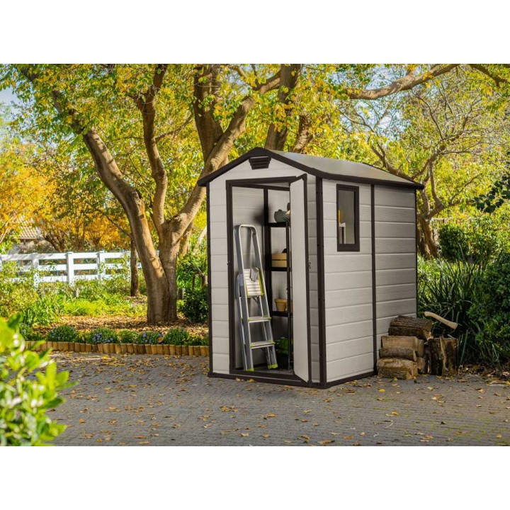 Keter Manor beige puutarhavaja, 130 × 192 × 198 cm