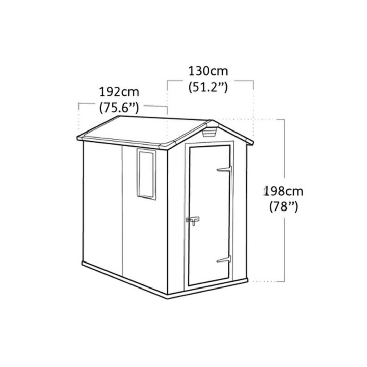 Keter Manor beige puutarhavaja, 130 × 192 × 198 cm