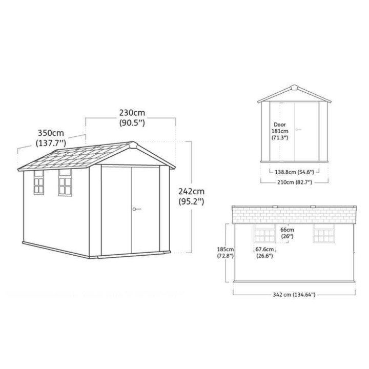 Keter Oakland 7511 puutarhavaja, Duotech, 230 × 350 × 242 cm