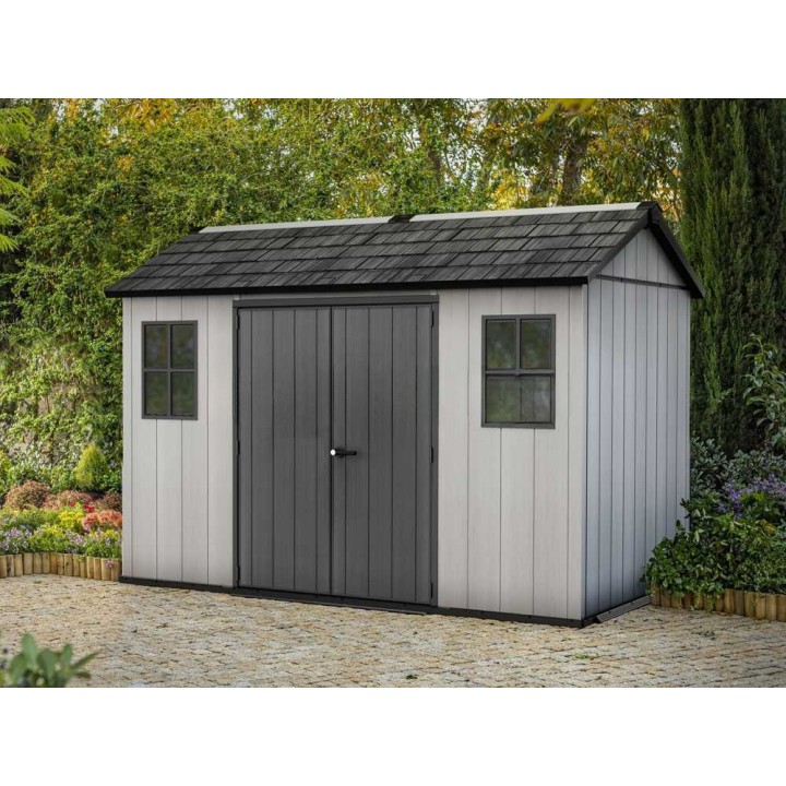 Keter Oakland 1175 puutarhamökki, 350 × 229 × 254 cm, PVC, kaksi ikkunaa