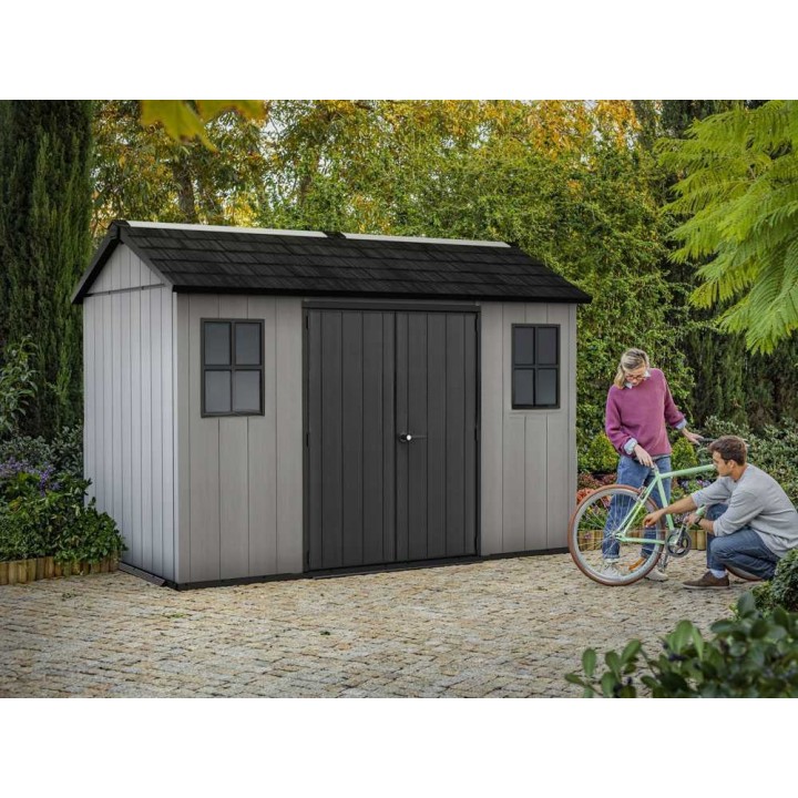 Keter Oakland 1175 puutarhamökki, 350 × 229 × 254 cm, PVC, kaksi ikkunaa
