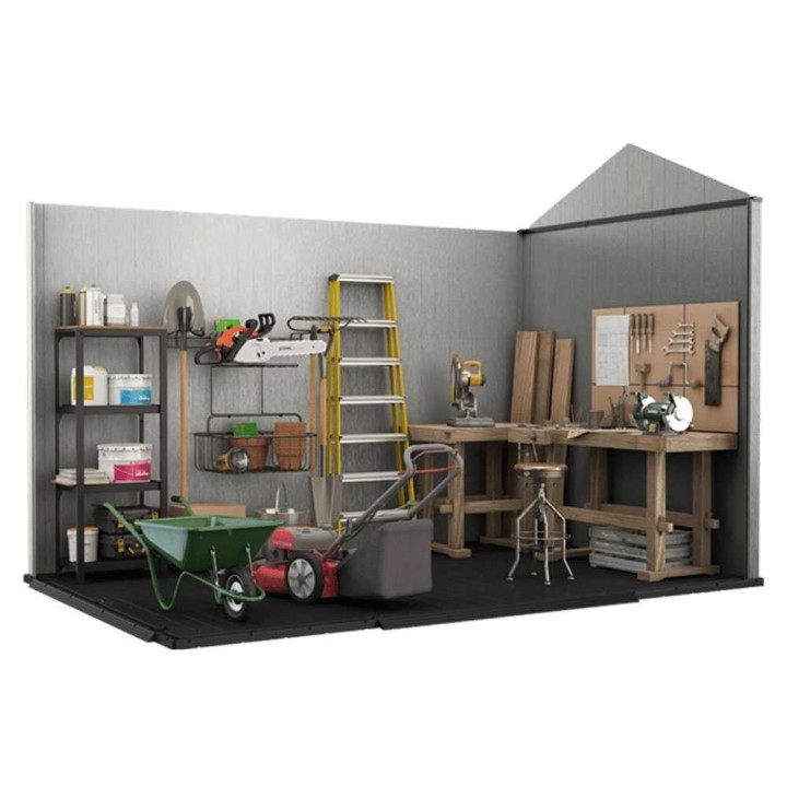 Keter Oakland 1175 puutarhamökki, 350 × 229 × 254 cm, PVC, kaksi ikkunaa