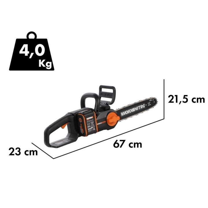 Worx WG350E Nitro akkuketjusaha, 30 cm, 20 V, 4 Ah