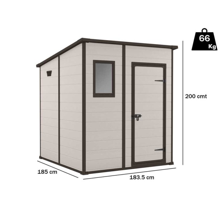 Keter Manor Pent puutarhavaja, 183,5 × 185 × 200 cm, PVC, beige