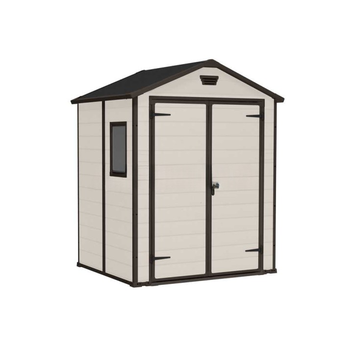 Keter Manor 6x5 beige puutarhavaja, PVC, 185 × 152 × 226 cm