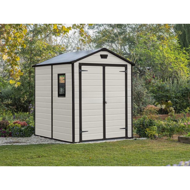 Keter Manor 6x8 beige puutarhavaja, PVC, 185 × 236 × 227 cm