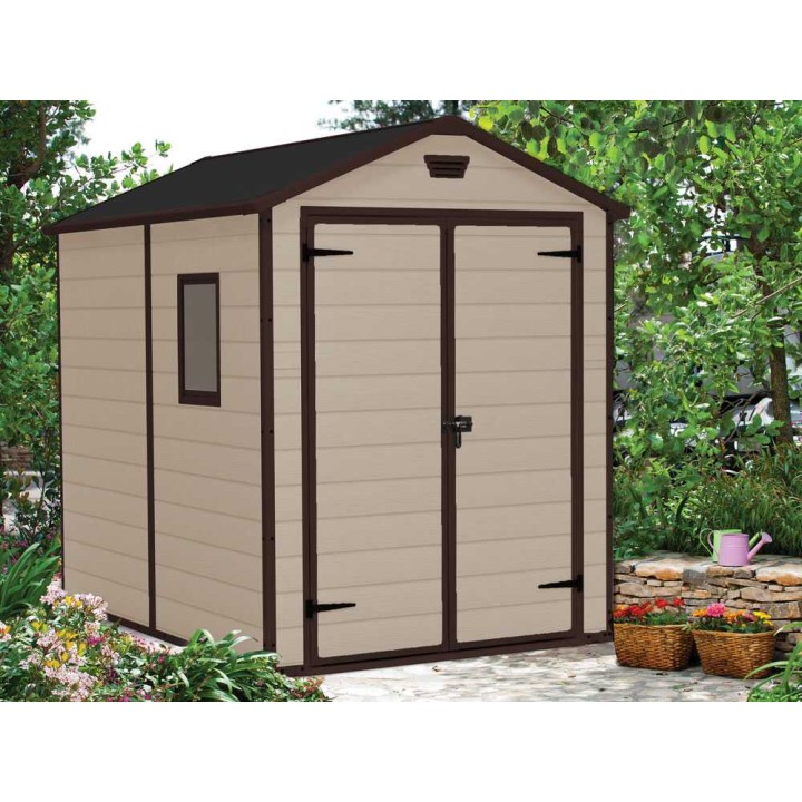 Keter Manor 6x8 beige puutarhavaja, PVC, 185 × 236 × 227 cm