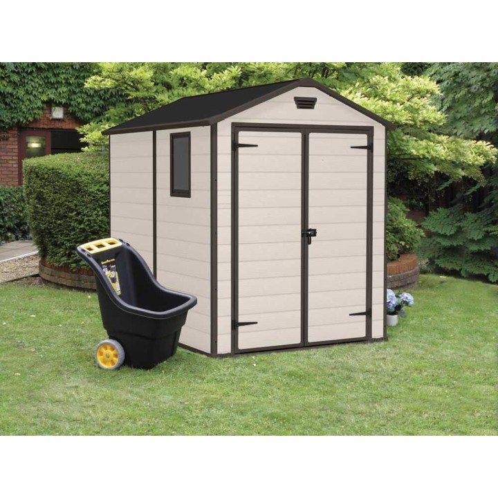 Keter Manor 6x8 beige puutarhavaja, PVC, 185 × 236 × 227 cm