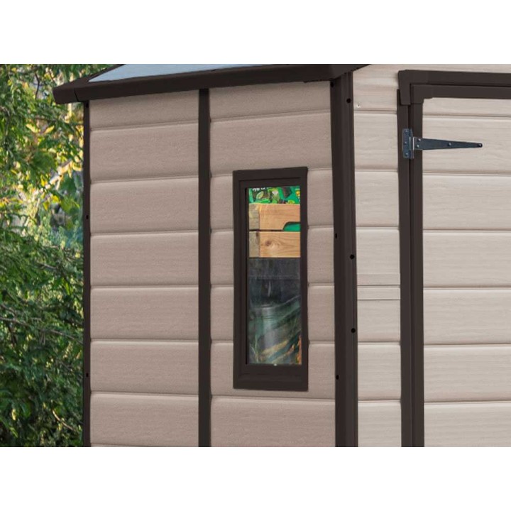 Keter Manor 6x8 beige puutarhavaja, PVC, 185 × 236 × 227 cm
