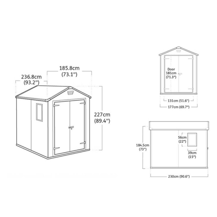 Keter Manor 6x8 beige puutarhavaja, PVC, 185 × 236 × 227 cm