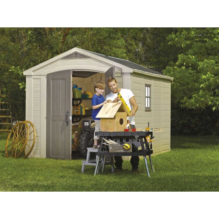Keter Factor 8x11 beige puutarhavaja, PVC, 256,5 × 331,5 × 243 cm