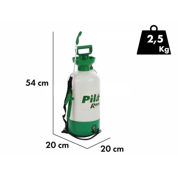 Ribimex PILA 8 akkukäyttöinen reppuruisku, 8 l, 12 V, 4 Ah, 5 bar